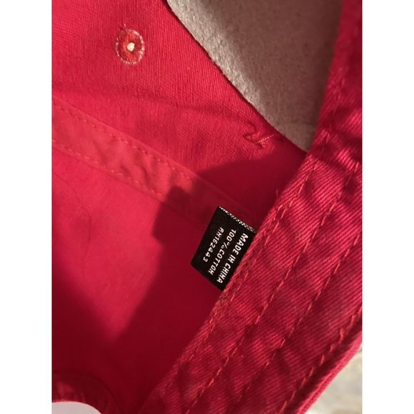 Ordinary Crowns American Peace Symbol Strapback Cotton Dad Hat Red - Picture 7 of 7